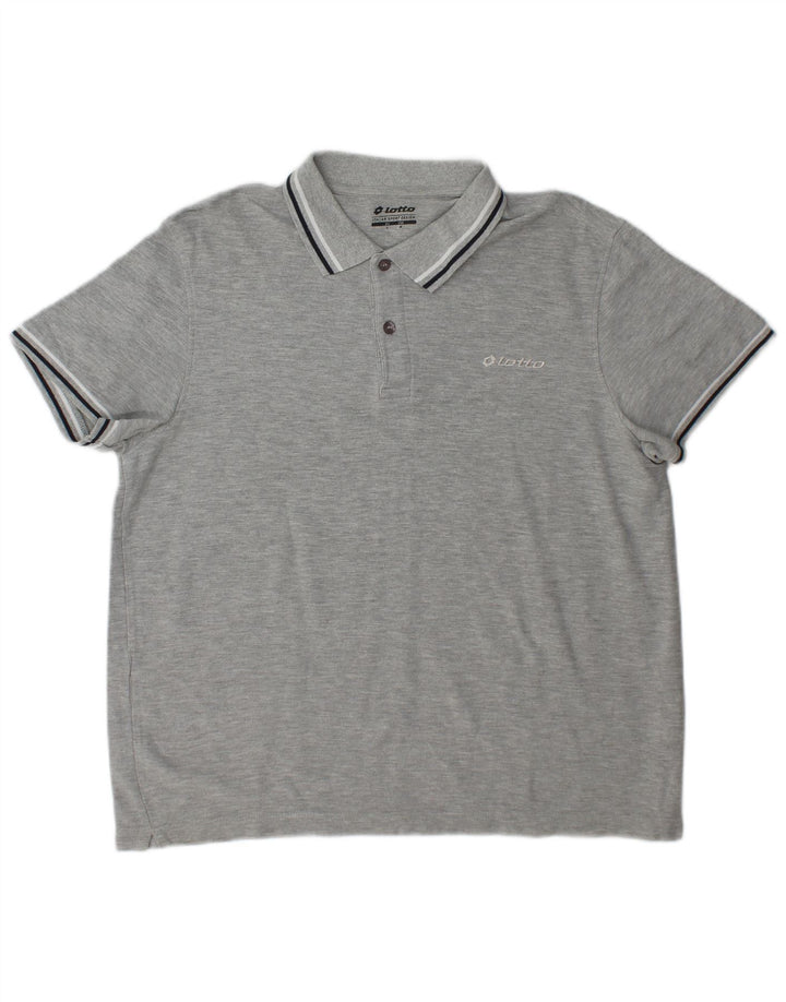Camisa polo masculina Lotto cinza médio manchado