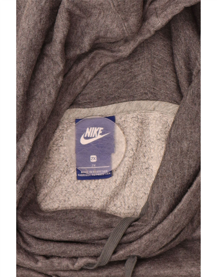 NIKE Mens Hoodie Jumper 2XL Cinza Algodão