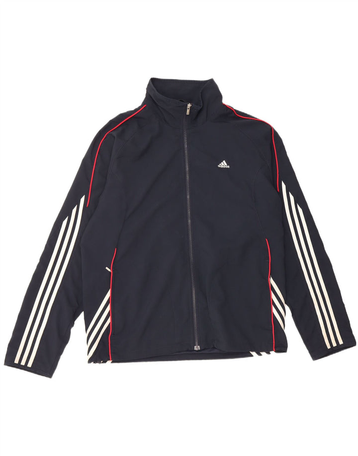 Adidas Mens Climalite Tracksuit Top Jaqueta Grande Poliéster Azul Marinho