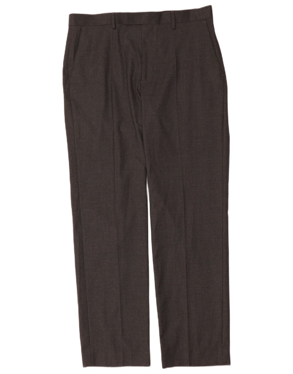 Calça masculina Marks & Spencer reta regular fit W34 L33 cinza