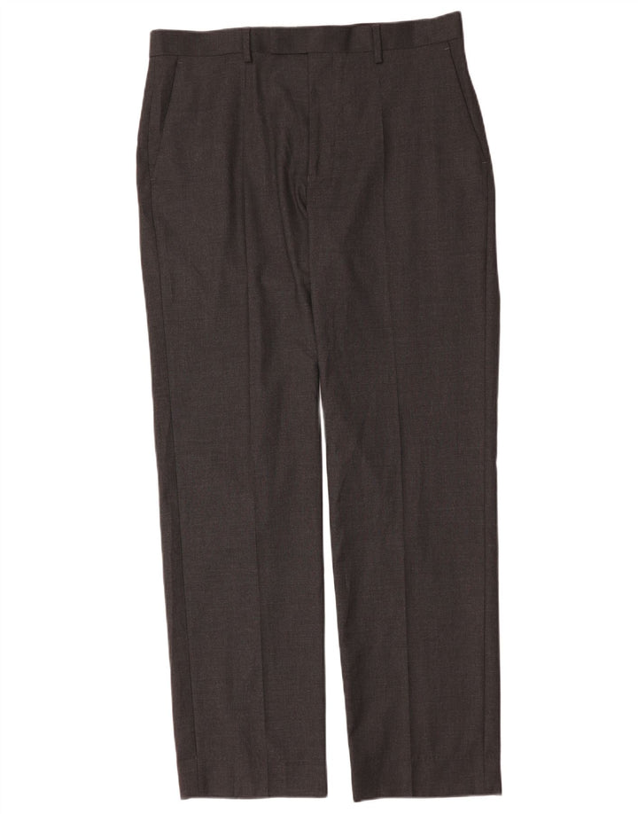 Calça masculina Marks & Spencer reta regular fit W34 L33 cinza