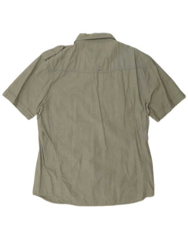 Camisa militar Wrangler masculina Greensboro de manga curta 2XL algodão cáqui
