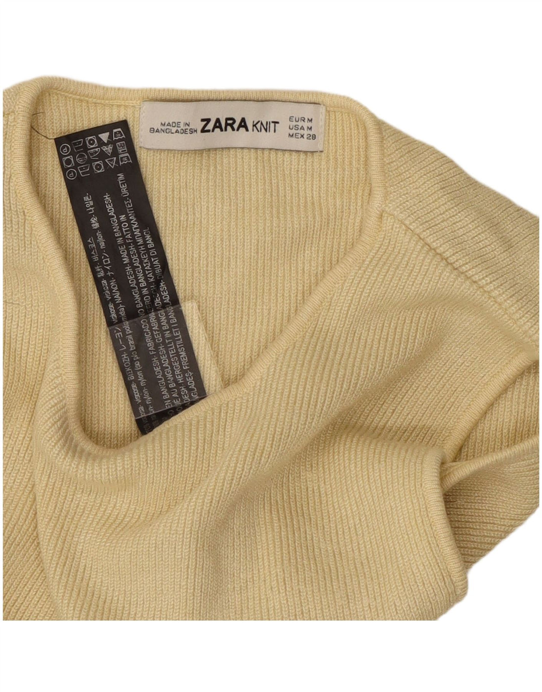 Regata feminina ZARA com colete curto Reino Unido 12 Viscose amarela média