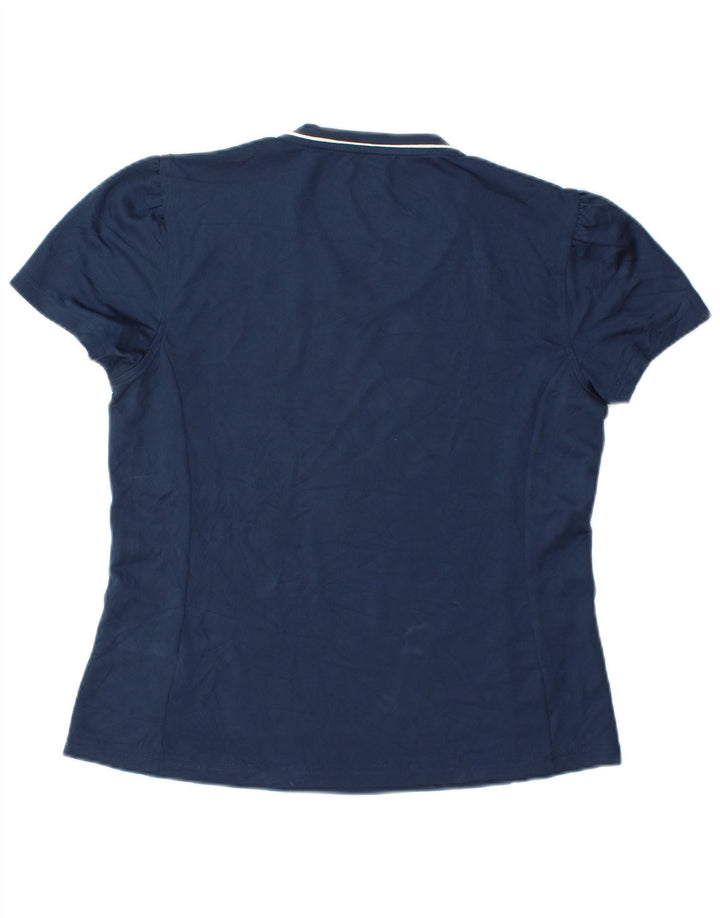 Camiseta feminina Reebok Top UK 14 grande poliéster azul marinho