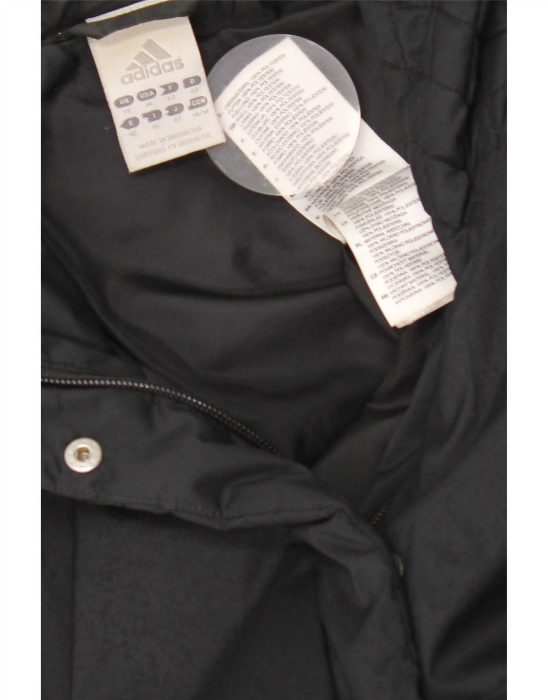 Jaqueta acolchoada feminina Adidas UK 14 grande poliéster preto