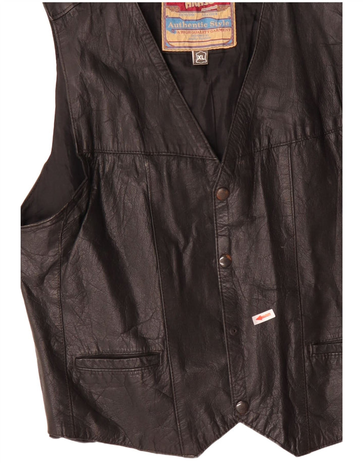 Colete masculino de couro Akaso XL couro preto