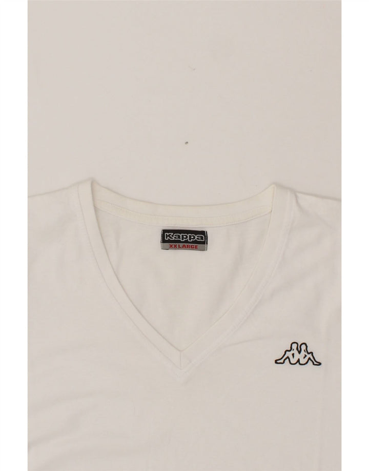 KAPPA Womens T-Shirt Top UK 20 2XL White Cotton Vintage Kappa and Second-Hand Kappa from Messina Hembry 