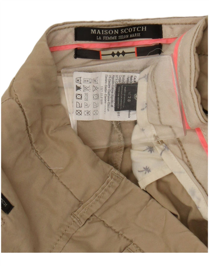 Shorts Chino feminino Maison Scotch W28 algodão bege médio