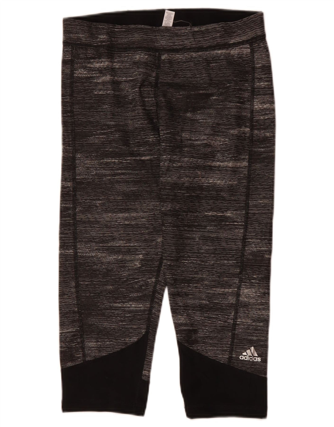 ADIDAS Womens Climalite Capri Leggings UK 12/14 Medium Grey Colourblock