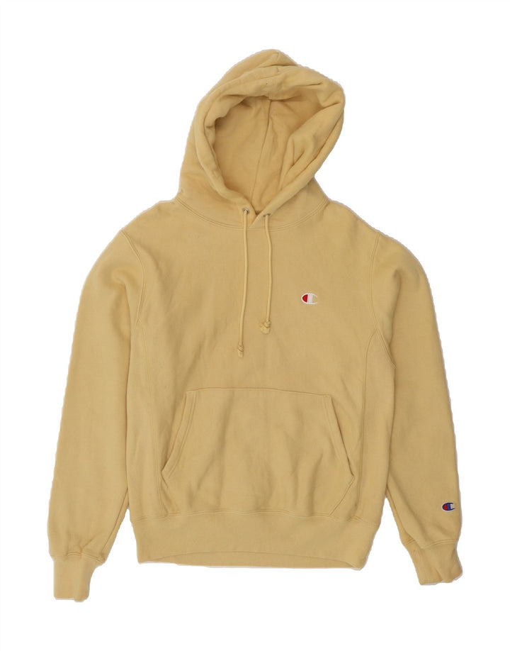 CHAMPION Mens Reverse Weave Hoodie Jumper Small Beige Cotton Vintage Champion and Second-Hand Champion from Messina Hembry 