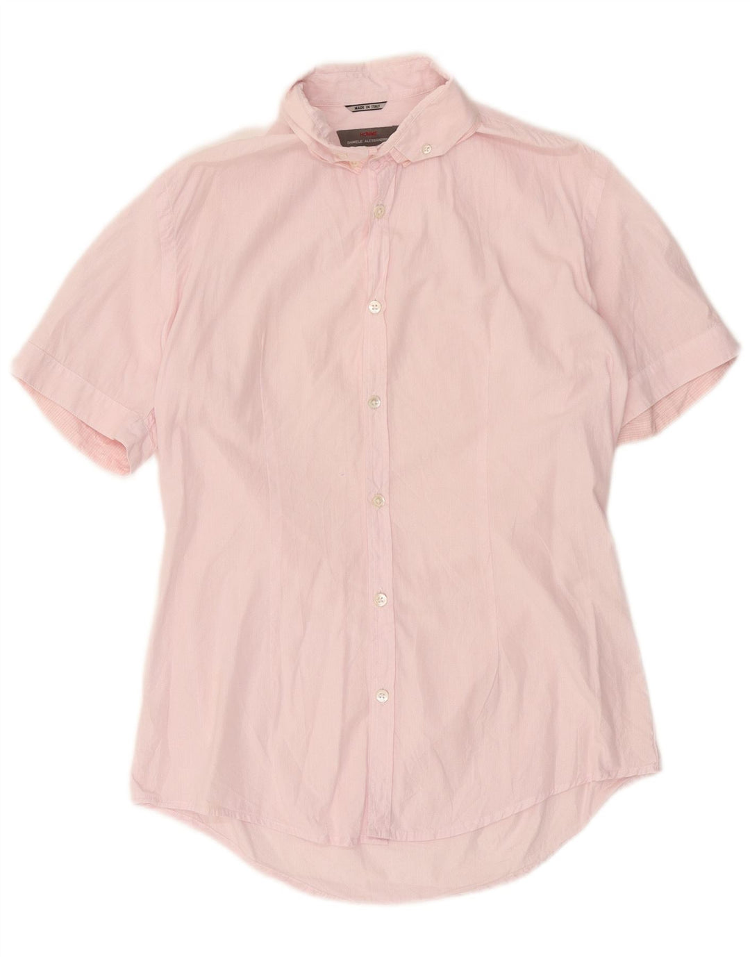 Camisa masculina Daniele Alessandrini tamanho 39 15 1/2 risca de giz rosa médio