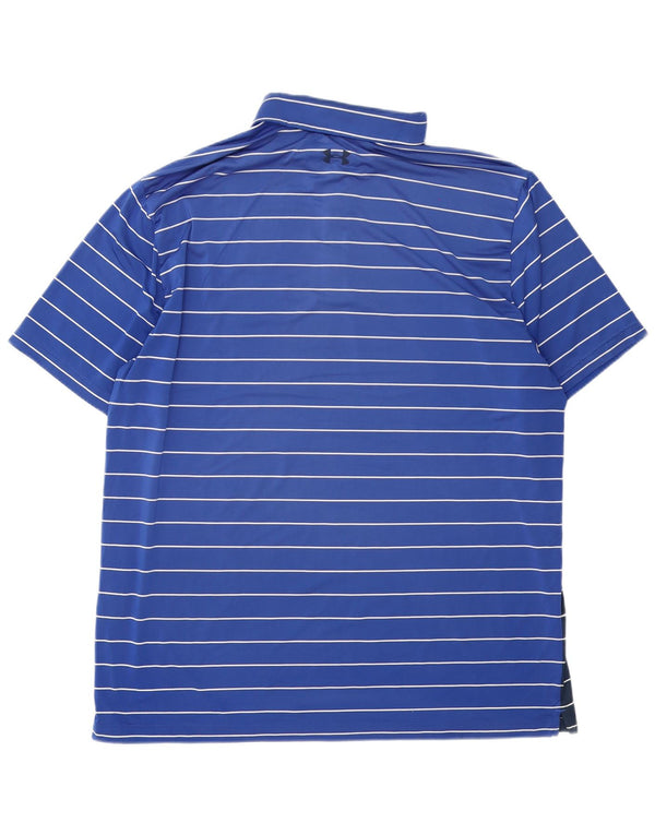 Camisa polo masculina Under Armour Heat Gear 2XL poliéster listrado azul marinho