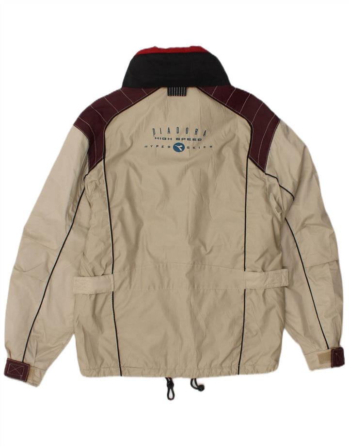 Diadora Mens Graphic Ski Jacket Pequeno Poliéster Colorblock Branco