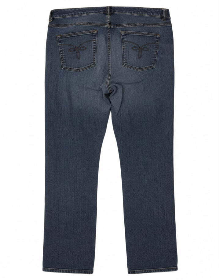 Calça jeans reta feminina CHAPS US 16 2XL W38 L28 algodão azul