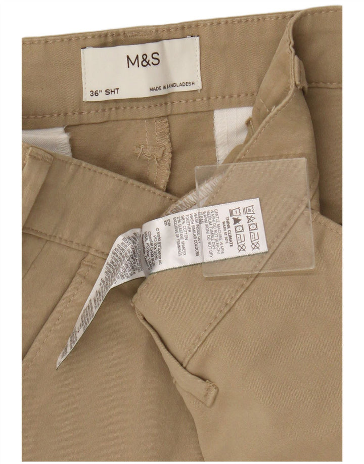 Shorts chino masculino Marks & Spencer W36 grande algodão bege