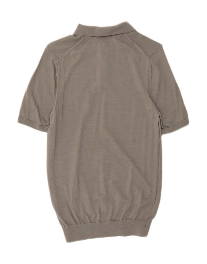 REISS Mens Polo Neck Jumper Sweater Small Grey Wool Vintage Reiss and Second-Hand Reiss from Messina Hembry 
