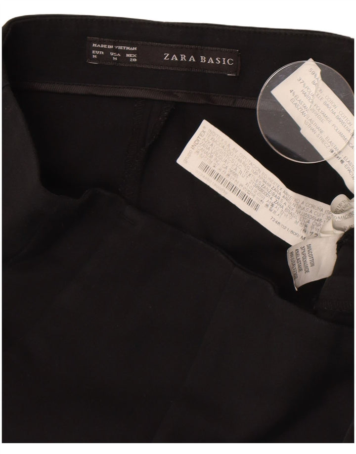 Calça feminina Zara Bootcut Chino médio W28 L32 algodão preto