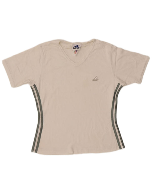 ADIDAS Camiseta Feminina Top UK 14 Médio Algodão Branco