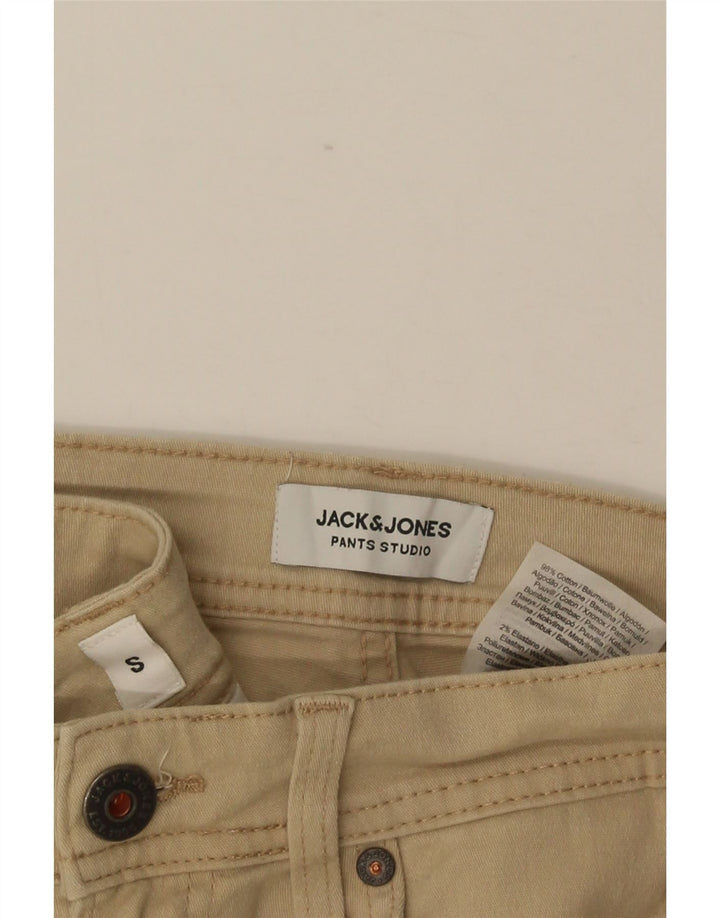 JACK & JONES Mens Chino Shorts Pequeno W31 Algodão Bege