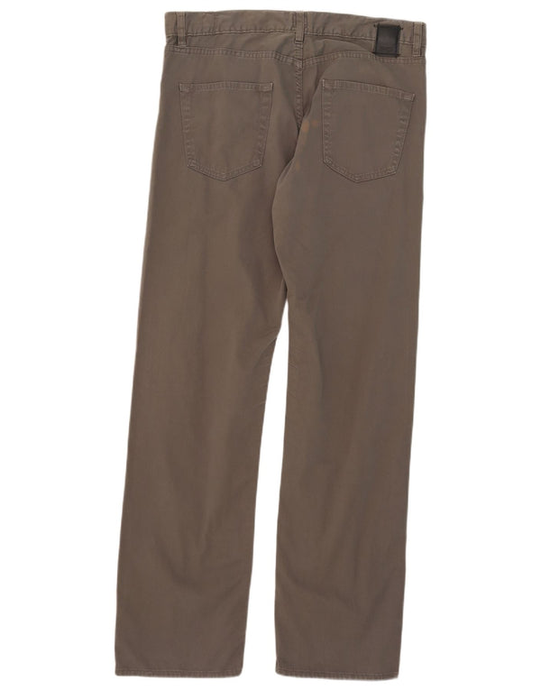 Calça casual reta masculina Hugo Boss W34 L32 algodão cinza