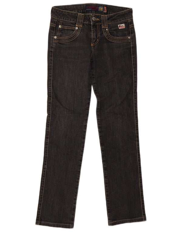 Calça jeans reta feminina Roy Rogers W24 L29 algodão azul marinho