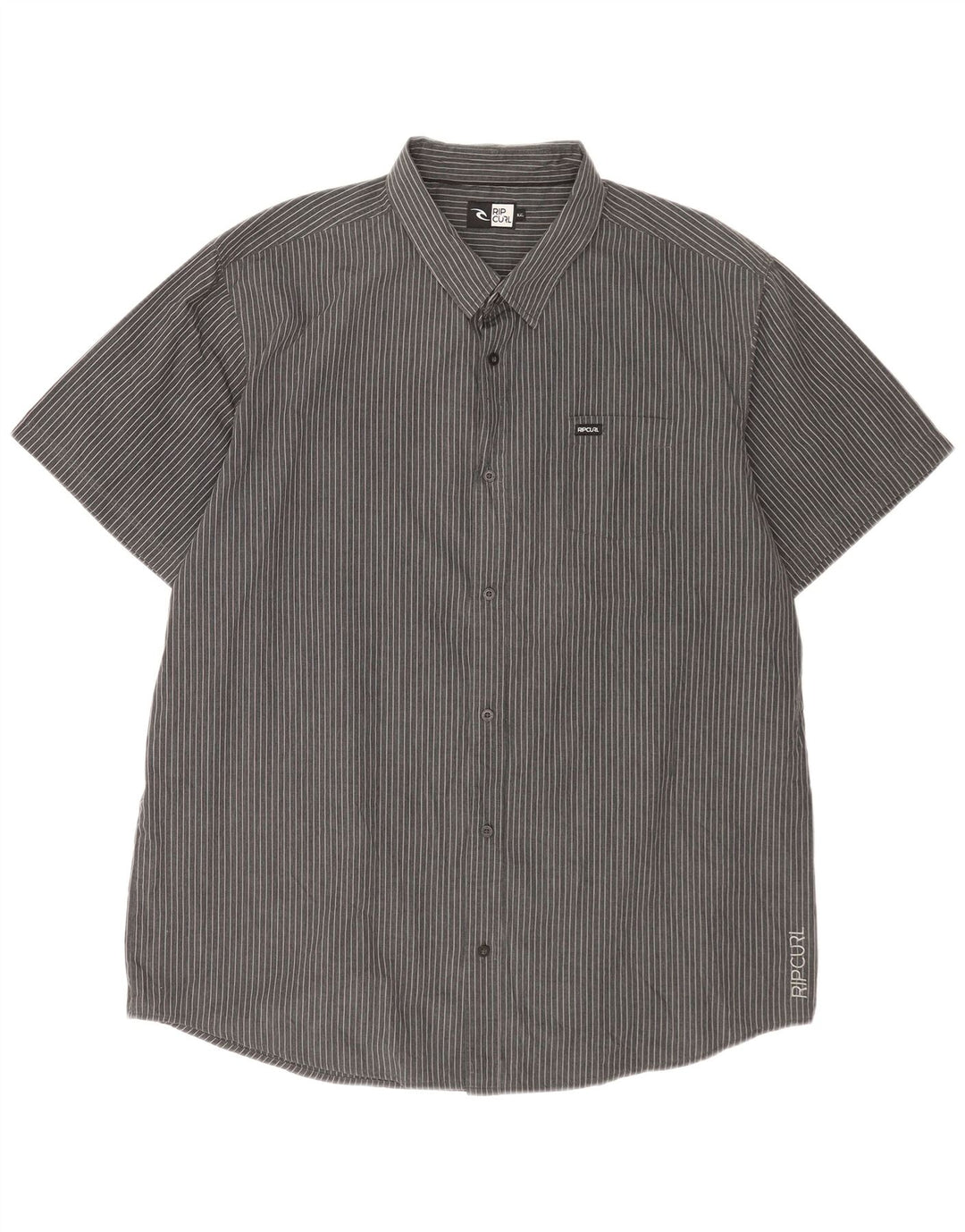 Camisa masculina de manga curta Rip Curl 2XL listrada cinza