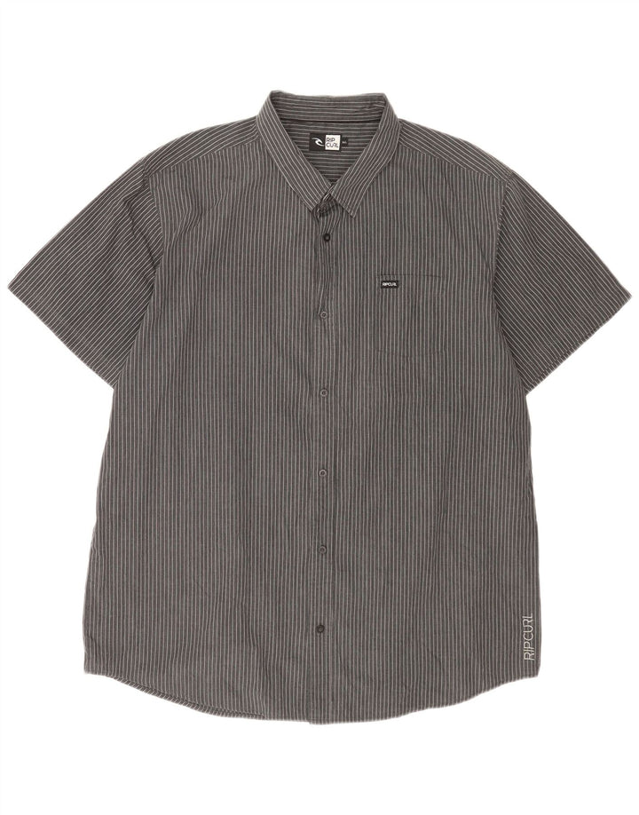 Camisa masculina de manga curta Rip Curl 2XL listrada cinza
