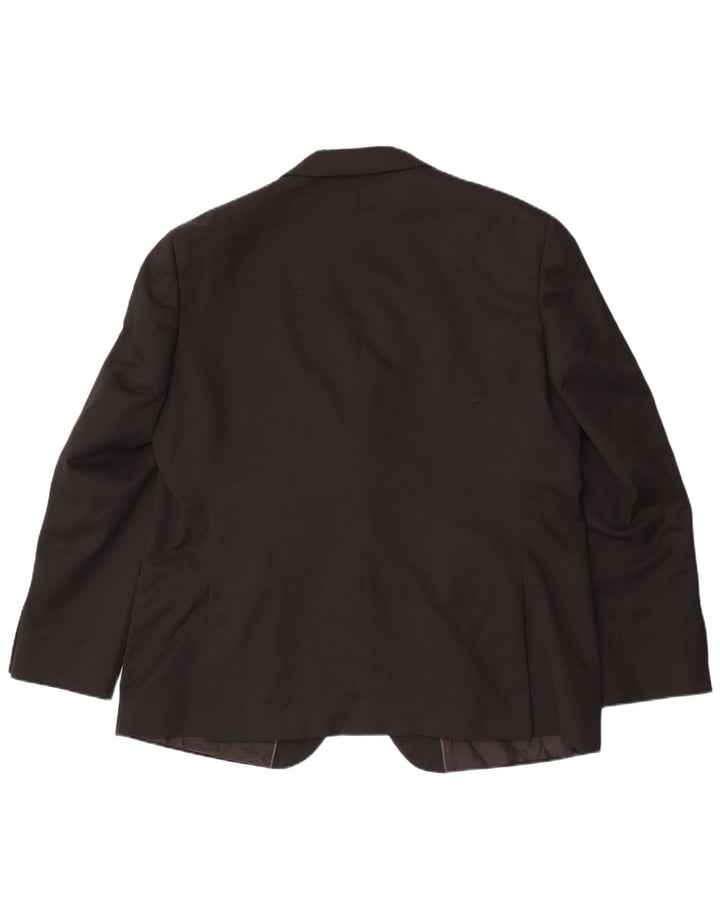Jaqueta blazer masculina de 2 botões Marks & Spencer Reino Unido 46 XL preto poliéster