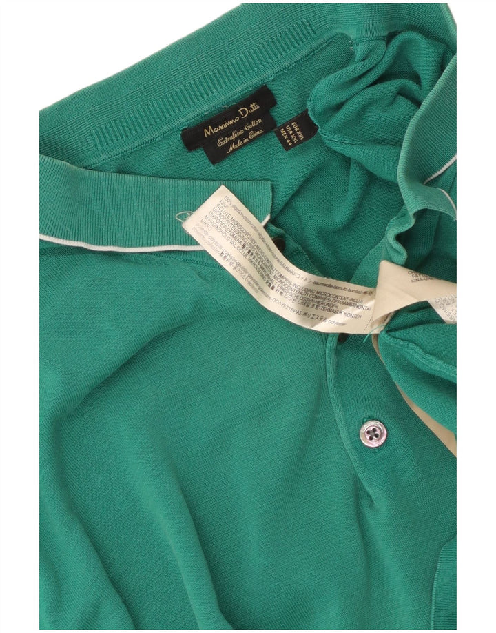 Camisa polo masculina Massimo Dutti 2XL algodão verde