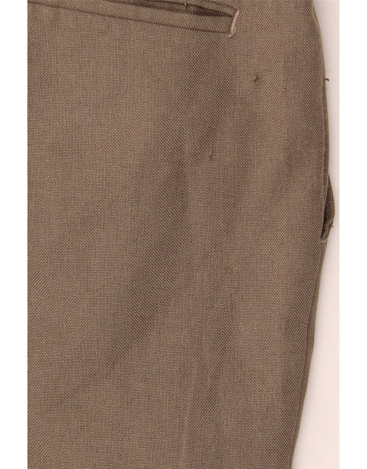 Calça masculina Farah Pegged Suit W42 L30 poliéster marrom