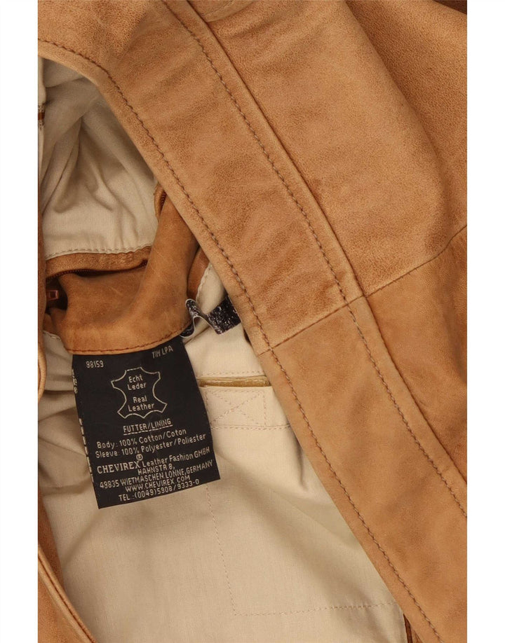 Jaqueta de couro masculina Chevirex IT 56 3XL marrom