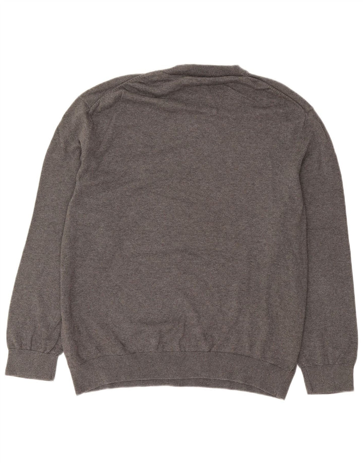 Suéter masculino NAUTICA com decote em V 2XL algodão cinza