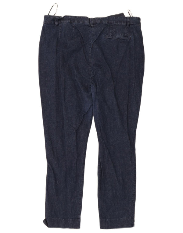 Calça feminina de cintura alta Marks & Spencer Reino Unido 14 grande W32 L24 azul marinho