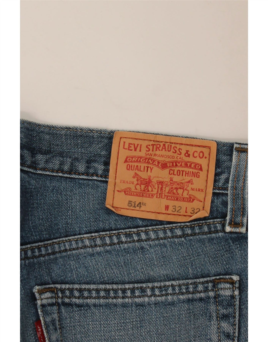 LEVI'S Masculino 514 Slim Straight Jeans W32 L32 Azul Algodão
