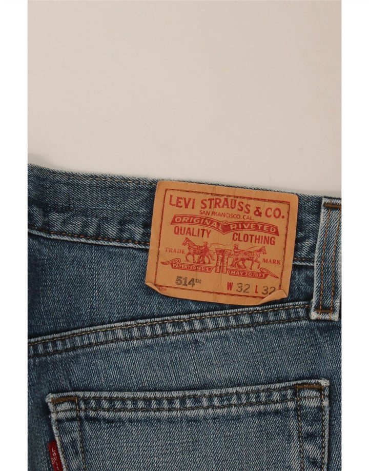 LEVI'S Masculino 514 Slim Straight Jeans W32 L32 Azul Algodão