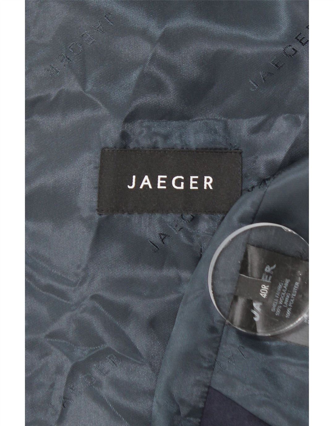 Colete masculino JAEGER UK 40 lã azul marinho médio