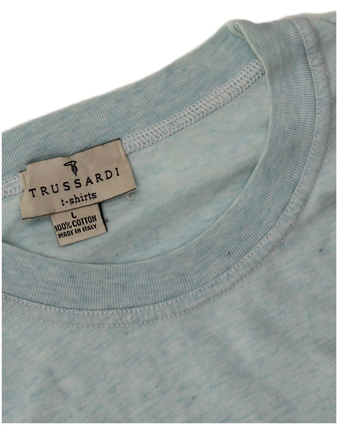 Camiseta masculina Trussardi Top grande algodão azul