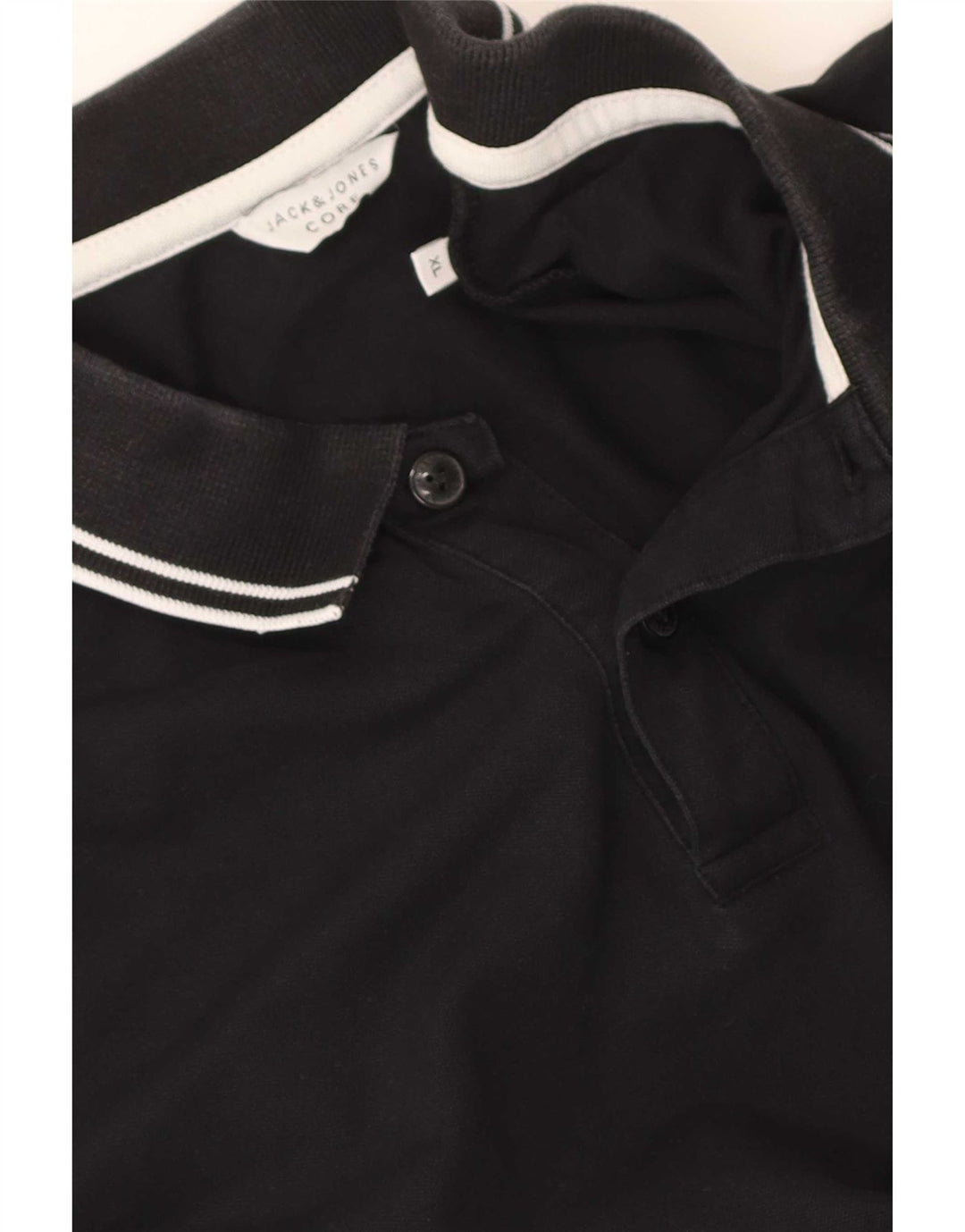 Camisa polo masculina Jack & Jones XL preta listrada