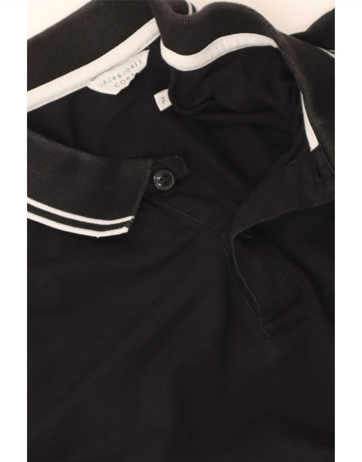 Camisa polo masculina Jack & Jones XL preta listrada