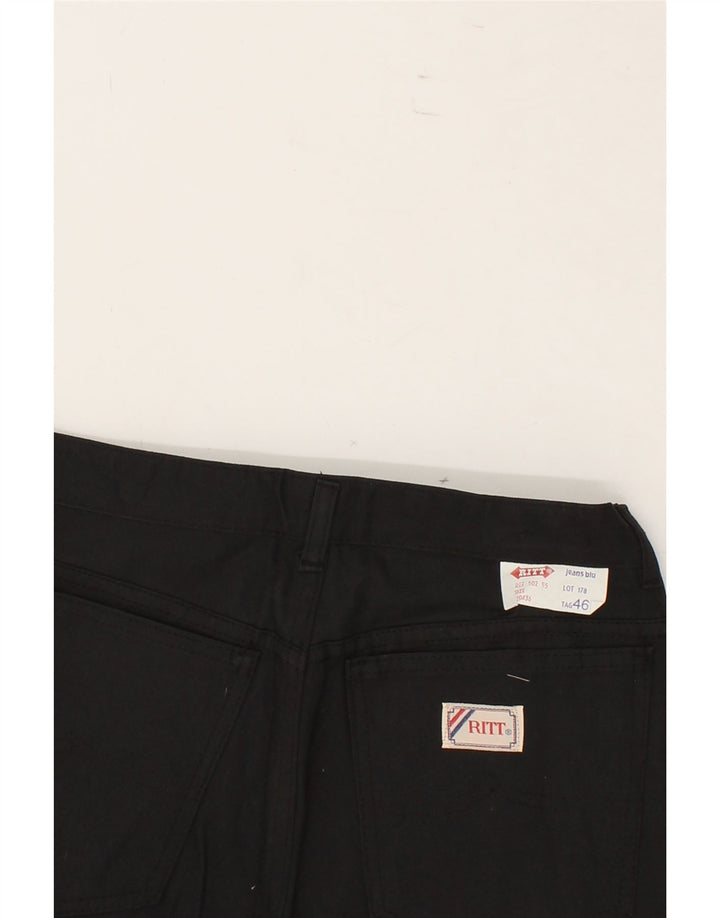 RITT Womens Straight Casual Trousers W30 L36  Black Cotton Vintage Ritt and Second-Hand Ritt from Messina Hembry 