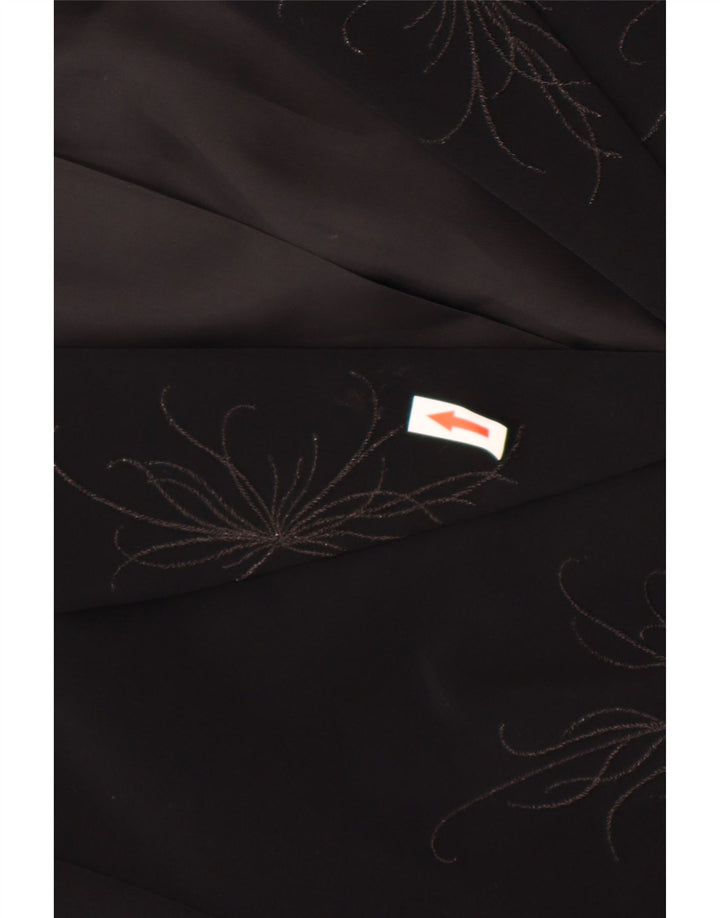 Jaqueta blazer feminina Laura Ashley com 1 botão Reino Unido 16 grande preto floral