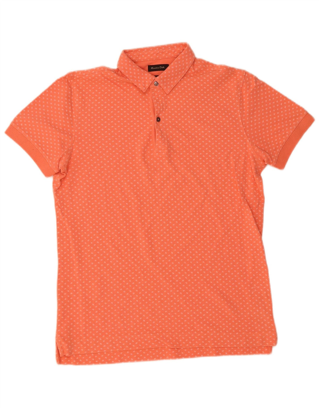 Camisa polo masculina MASSIMO DUTTI algodão manchado laranja médio