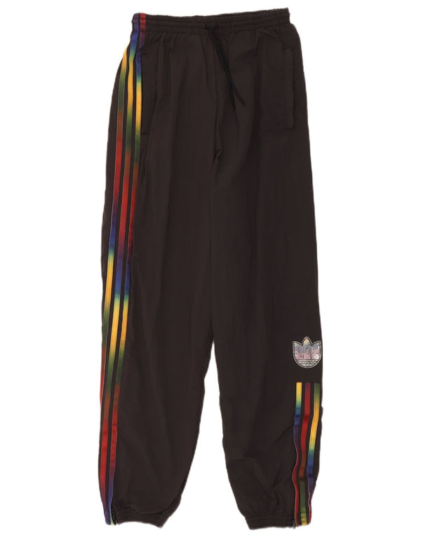 Adidas Womens Graphic Tracksuit Calças Joggers UK 10 Pequeno Preto