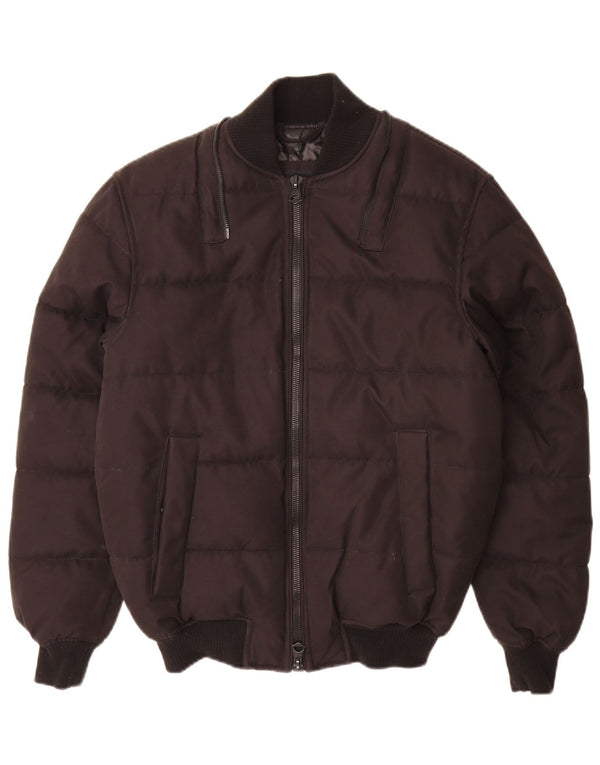 Jaqueta acolchoada masculina Zara UK 36 poliéster preto pequeno