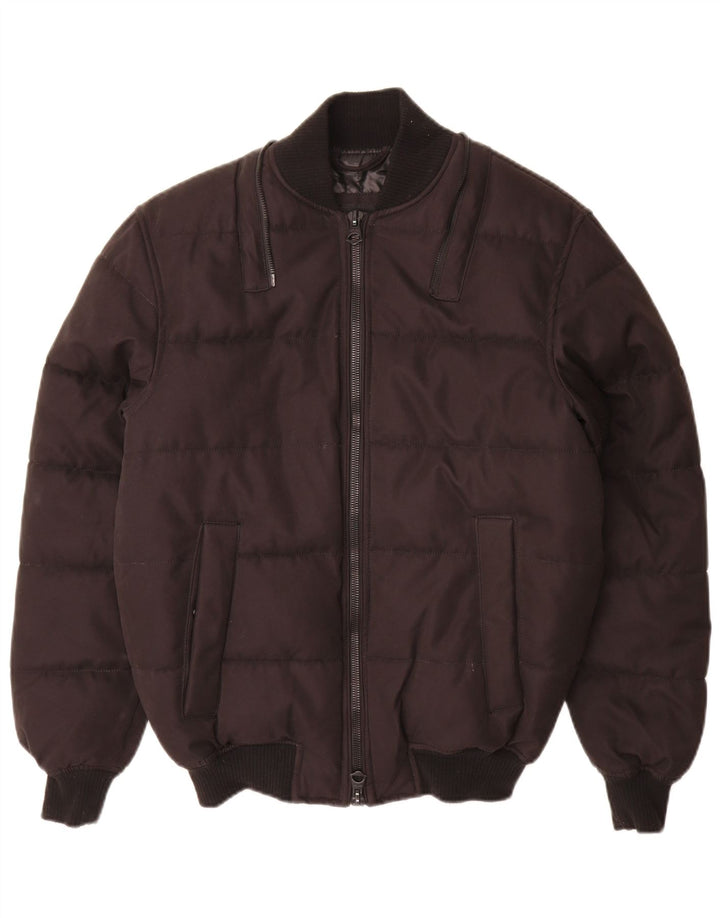 Jaqueta acolchoada masculina Zara UK 36 poliéster preto pequeno