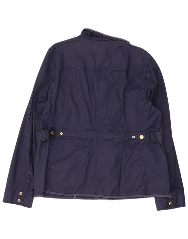 Jaqueta utilitária feminina J. Crew UK 18 XL azul marinho algodão