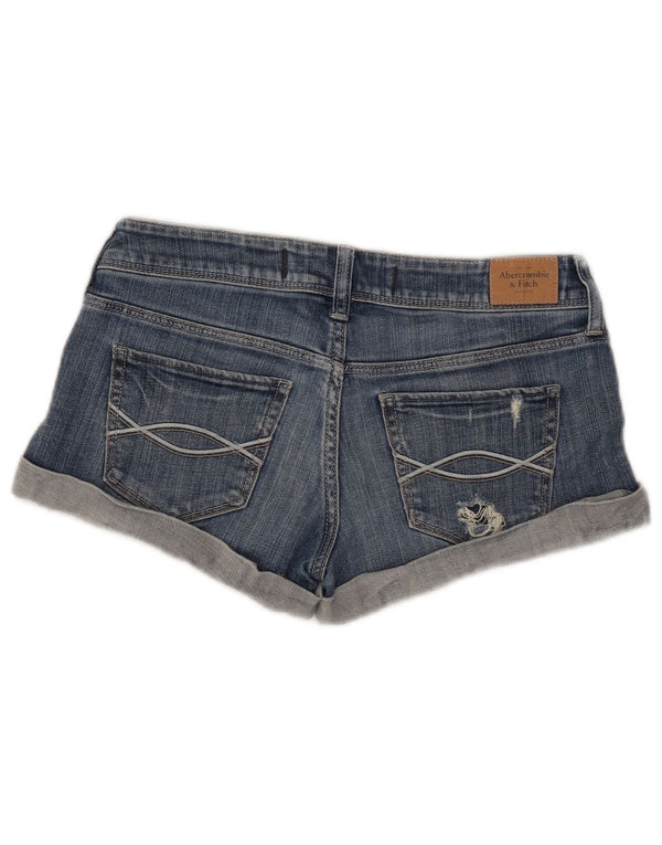 Shorts jeans feminino Abercrombie & Fitch W25 XS azul algodão
