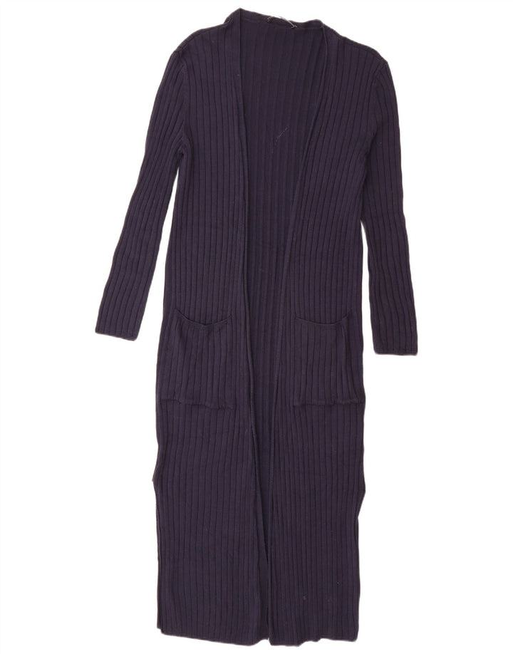 Suéter cardigã feminino Longline Marks & Spencer Reino Unido 10 pequeno azul marinho