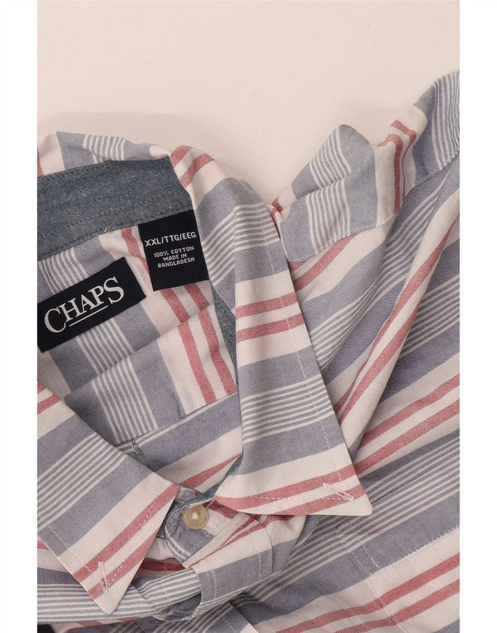 Camisa masculina de manga curta Chaps 2XL algodão listrado multicolorido