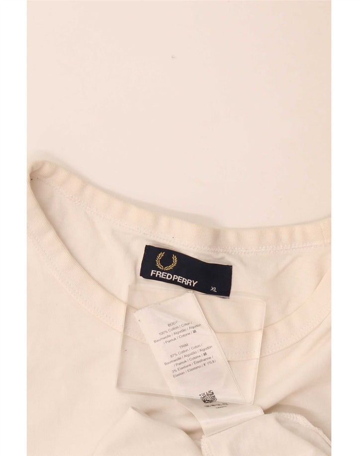 Camiseta masculina Fred Perry Top XL algodão branco